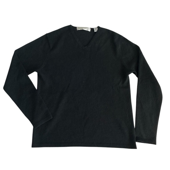 Valerie Stevens Women's Ply Cashmere Sweater Black Size M